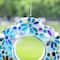 Glitzhome® 8.5" Glass Flower Shaped Hanging Multi-Color Mosaic Birdfeeder